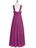 Plum Chiffon Ankle Length Twist Junior Bridesmaid Dress